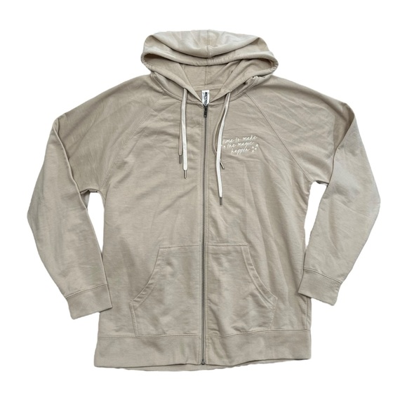 LMSS Little Mama Shirt Shop Zip Tan XL Sweater “Time to make the magic happen” - Picture 2 of 6